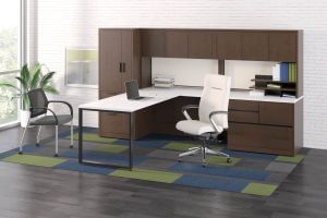 L Desk with Cabinets