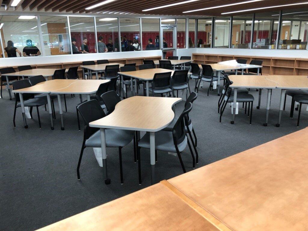 Library Table and Black Chairs